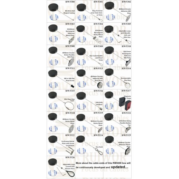 RW5300 Round Security Display Tether Work With Connectors Apply In Different Products Positioning Display