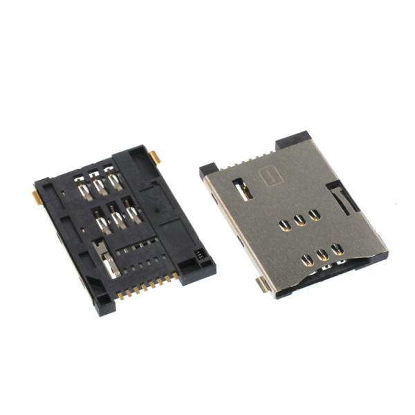 Quality 2.2mm Height Micro Sim Card Connector Sockets 8 Pin Push Extended Type for sale