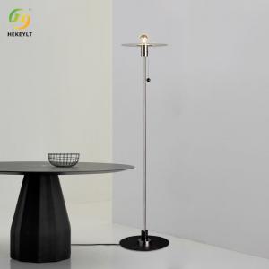 China Nordic Simple LED Metal Floor Lamp Modern Bedroom Living Room Hotel Glass Lamp wholesale
