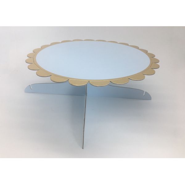 Custom Disposable Party Table Decorations One Tier Blue Paper Cake Stand