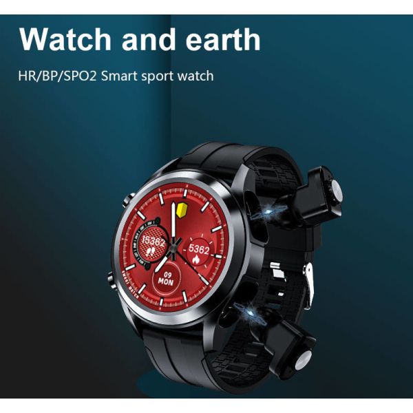 350mAH SpO2 Smart Watch With Earbud Inside Bluetooth Music Play