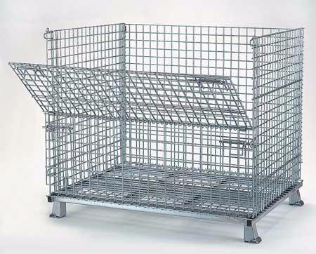 Quality Foldable Wire Mesh Storage Cages Stackable Basket Container 800kg Load Capacity for sale
