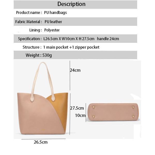 The new 2019 fashion one-shoulder bags women tote bag with large capacity