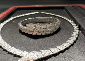 China a fine jewelry brand Custom 18K White Gold Necklace / Bracelet / Earrings With Genuine Diamonds wholesale