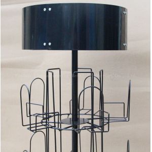 524mm Length 1708mm Height Rotating Literature Rack , Spinner Book Rack 360