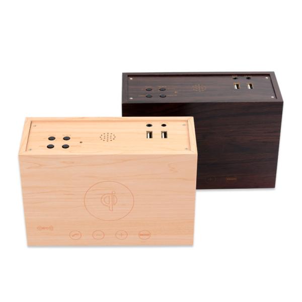 Multi-function Bluetooth Speaker : wireless charger + clock+thermometer