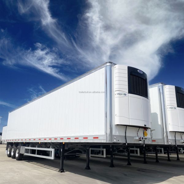 Aluminum Structural Refrigeration Box Semi Trailer for Fresh Food and Meat Delivery