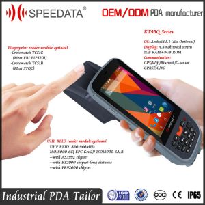 Integrated Handheld UHF RFID Reader , Waterproof Barcode Scanner Fingerprint