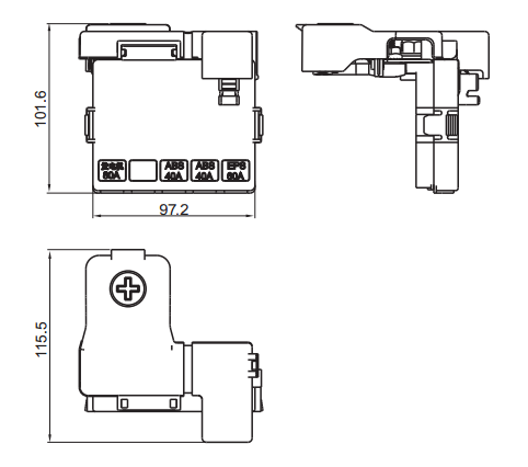 Black Reliable Five Ways Automotive Fuse Box With Cable Battery Terminal