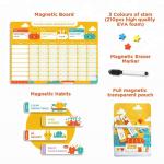 16 x 12 inches Interactive Magnetic Reward Chart with Dry Erase Board Customizab