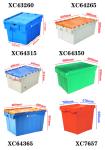 21L Stacking Crates Storage Box With Attached Lid Container Totes NO Foldable