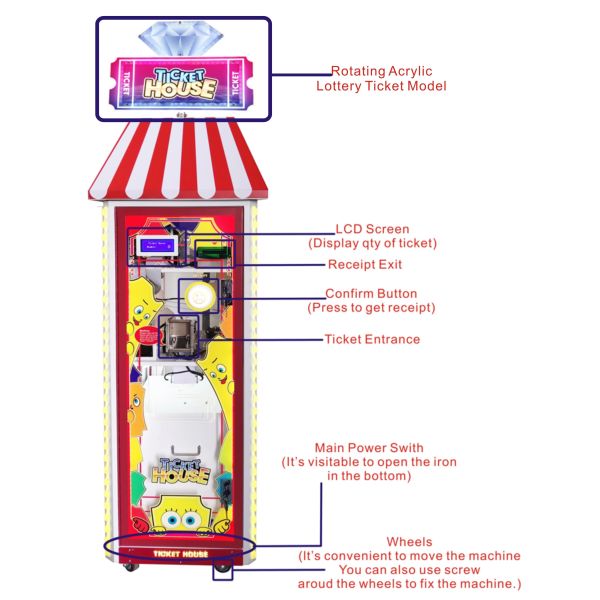 Floor Standing Ticket Eater Machine Double Side Design Transparent And Strong Recognition Degree