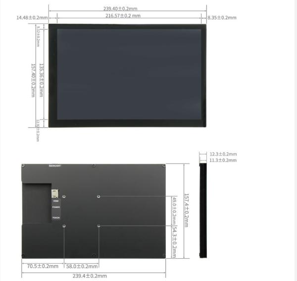 10.1 inch TFT lcd module with CTP 1280x800 resolution HDMI interface supporting