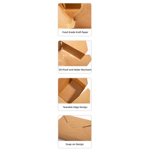 FDA 2000ml Biodegradable Disposable Tableware 337gsm Lunch Box Paper Food Container