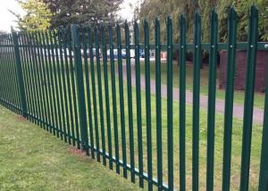 China Free Standing Metal Palisade Fencing Decorated For Buildings / Courtyard 100x55mm Post wholesale