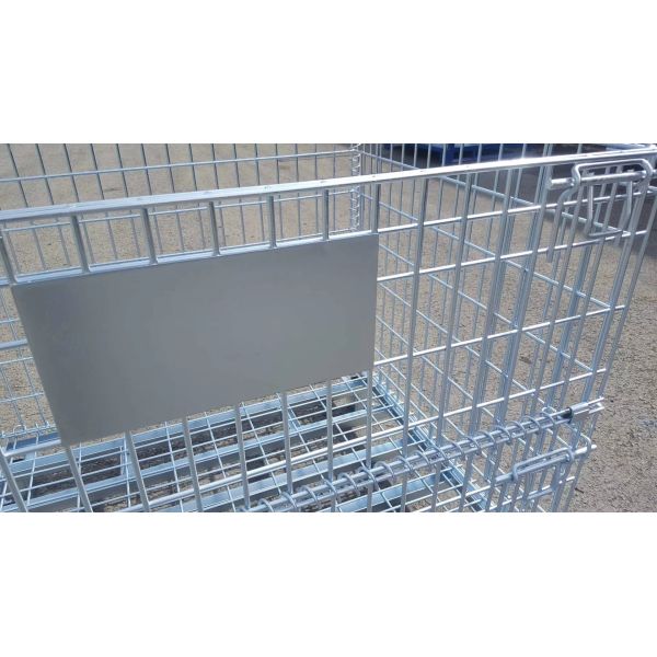 Customized Industrial Wire Mesh Containers Stackable Galvanized Steel Foldable Wire Mesh Pallet Cage