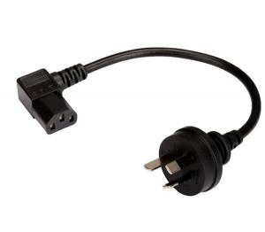 China Short 1ft SAA Australia 3 pin male to IEC 320 C13 left angle power cord for projector on sale