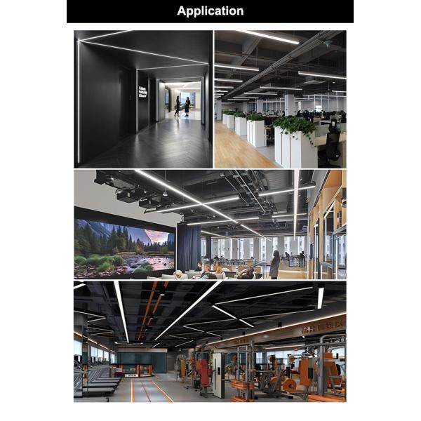 Dimmable LED Linear Light Fixture 3 Sided ength Customized For Indoor Lighting