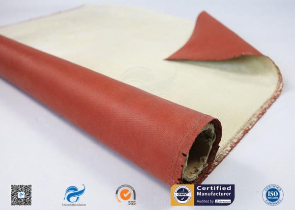 Quality 96% High Silica Cloth Coated With One Side Red Silicone For Fireproof for sale