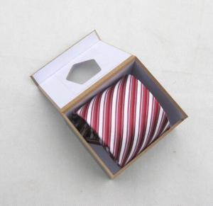 Square shape custom printed luxury paper packaging necktie gift box with window and color customized