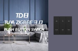 Full Plastic Tuya Zigbee Smart Switch Home Wall Switch 86mmx86mm Push Button Type