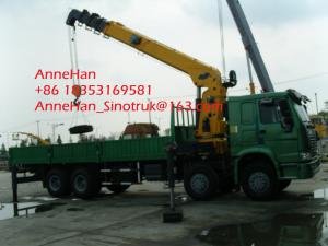 China Mobile Low Bed Truck Mounted Straight Arm Crane 8x4 With 15 Ton , Swing Arm Crane wholesale