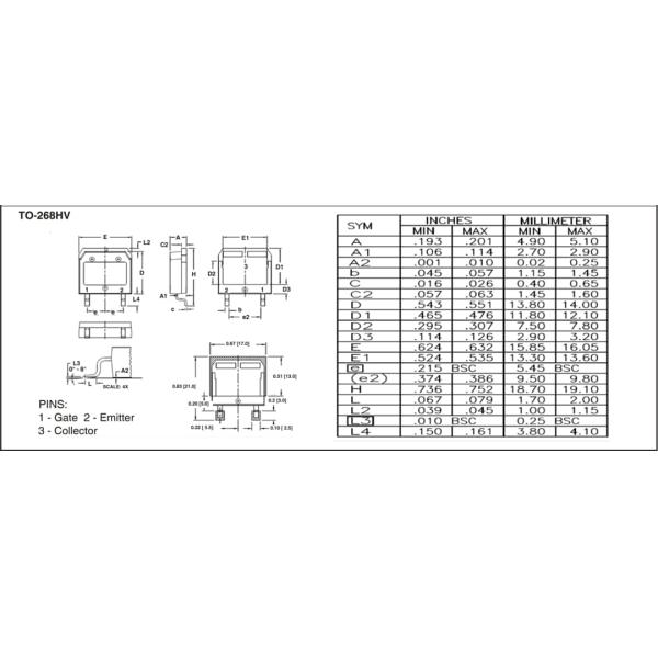 Mechanical Drawing - IXYS IXBx14N300HV Reverse Conducting BiMOSFET™ IGBTs