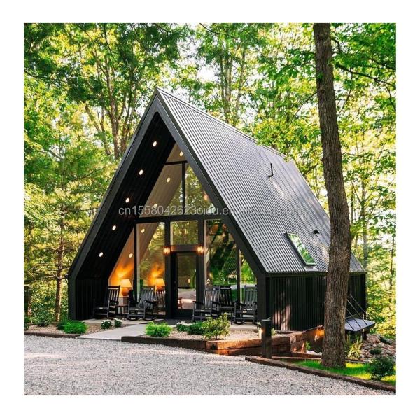 EU Forest A-shaped Triangular Steel Structure Wooden Houses for a Sustainable Lifestyle