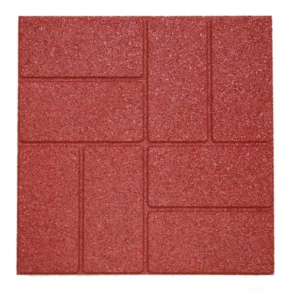 Quality Rubber Paver 16"X16" For Racecourse Access And Step Stone And Walk Way Safety Rubber Tile Red (6 Pcs Per Pack) for sale