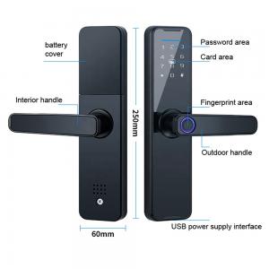 China FCC Fingerprint Smart Door Lock 50mm Thickness Tuya APP Digital Door Lock wholesale