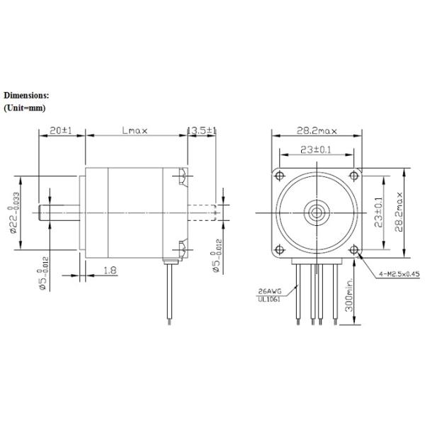 1.8° 28mm Hybrid Stepper Motor-NEMA11