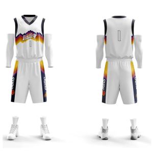 Heat Transfer Printing Whole Body Custom Style Basketball Clothes Set
