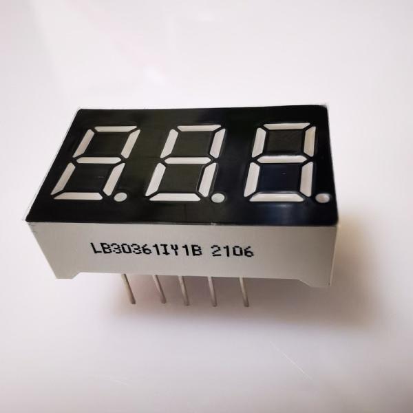 7 Segment 3 Digit 9.2mm LED Display Super Bright Amber Common Cathode for Panel