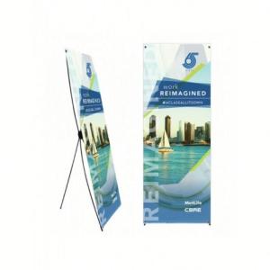 China X Type Roll Up Banner Display Stand Foldable Iron Material Custom Color wholesale