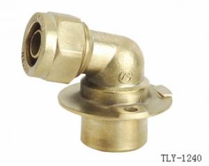 China TLY-1240 1/2-2 aluminium pex pipe fitting brass tee wall NPT nickel plated water oil gas mixer matel plumping joint wholesale