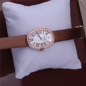 China Luxury Brand Gold Watch 18K Rose Gold Women Watch with Diamond Leather Belt on sale