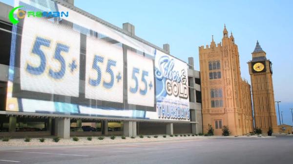 Quality P8 P6  Transparent Flexible LED Display Wall Building Fixed Operating Long Time for sale