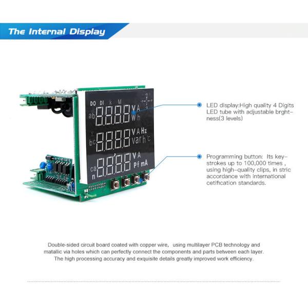 three phase digital multifunction ampere volt poer energy meter ith RS485 meter 220 volt att meter