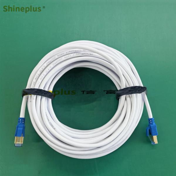 Quality 40gbps 2000MHZ CAT8 SFTP Shielded 10 Gigabit Network Round Type Oxygen Free Copper 8 Core Twisted-pair Cable for sale