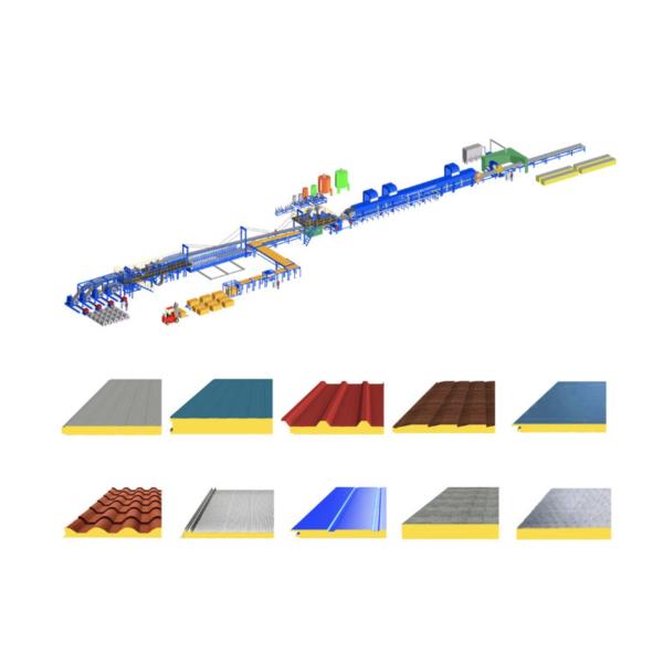 3KW PU Sandwich Panel Machine 8m/min , Sandwich Panel Manufacturing Equipment