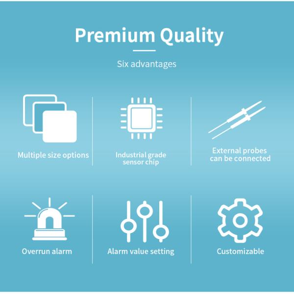 LED Display Temperature and Humidity Meter Temperature Hygrometer Air Quality Monitor Probe Alarm Clock External for Outdoor