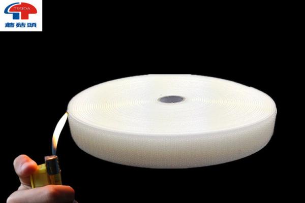 Quality White Fire Retardant Hook And Loop Roll 10Mm - 150Mm , Sew On Hook & Loop Tape for sale