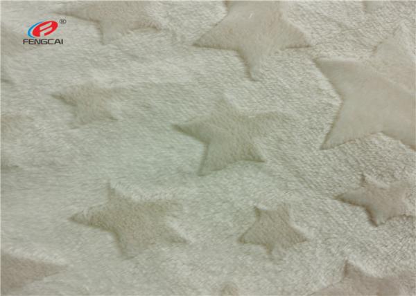 Quality Brushed Minky Plush Fabric 200GSM With Five Pointed Star Pattern for sale