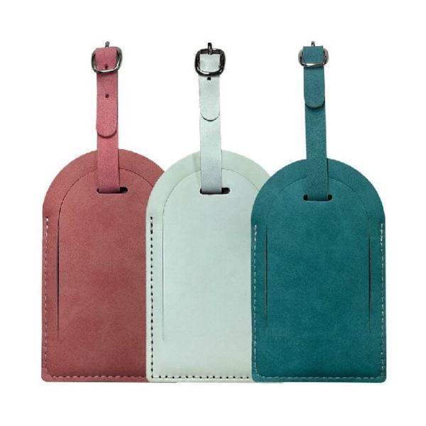 Custom Blank Sublimation Luggage Labels Travel Name Tag Double Sided Printing PU Leather Sublimation Luggage Tags