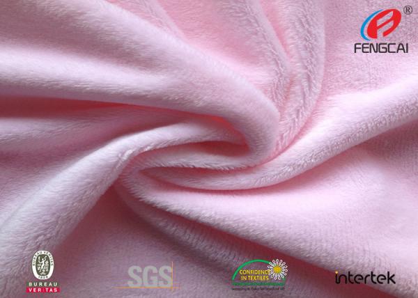 Quality 2mm Pile High Embossed Minky Plush Fabric , Soft Velboa Fabric For Baby Blanket for sale