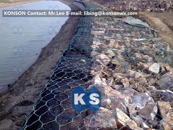 Quality Coastal Protection Gabion Mesh Boxes with Double Twisted Hexagonal Wire Mesh for sale