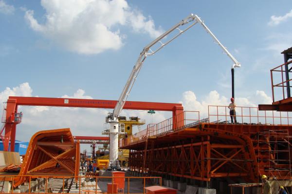 Quality Modular Design Stationary Concrete Placing Boom R Type Hydraulic Boom For Beam Yard for sale