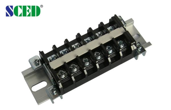 Quality PCB Panel Mount Terminal Block 11.50mm 600V 30A PC Black Screw Terminal Connector for sale