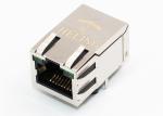 One Port Tab Up R / G RJ45 PoE Magjack Built - In YEL / GRE LED Indicator