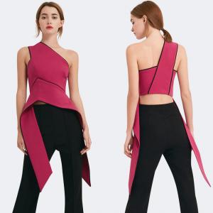 China 2018 Fashion neck lady pink tops on sale